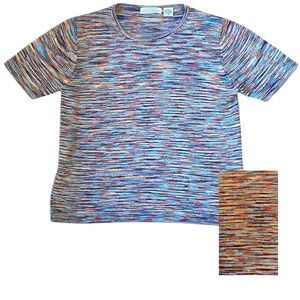 100% Silk Evelyn & Arthur Multicolored Marled Knit Top Women’s Size Small